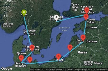 Маршрут на круиз 9 дни Балтийски държави - DAWN09CNNSTOOSL