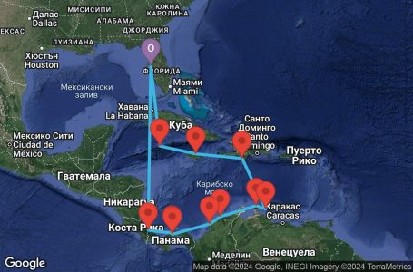 Маршрут на круиз 14 дни Карибски басейн - JWPC14CNNTPATPA