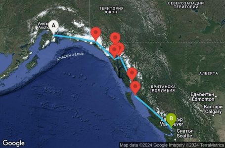 Маршрут на круиз 7 дни Аляска направление юг - JDSB07CNNWQFVAN