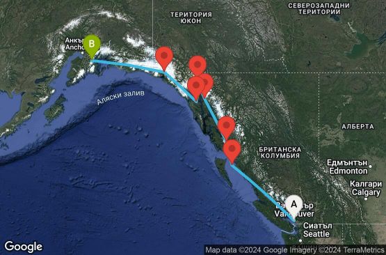 Маршрут на круиз 7 дни Аляска направление север - JDNB07CNNVANWQF