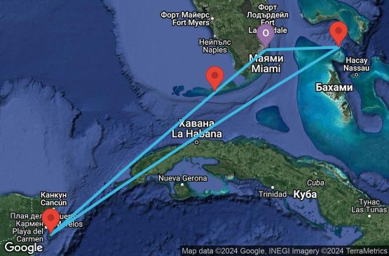 Маршрут на круиз 5 дни Западни Кариби от Маями - PRLG05CNNMIAMIA