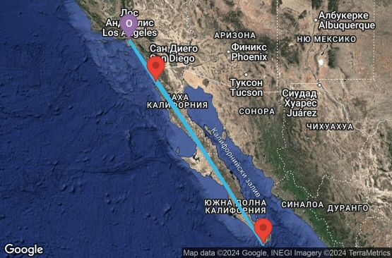 Маршрут на круиз 5 дни Мексиканска ривиера от Лос Анджелис - JYMR05CNNLAXLAX