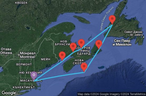 Маршрут на круиз 7 дни Канада и Ню Инглънд от Бостън - JNEW07CNNBOSBOS
