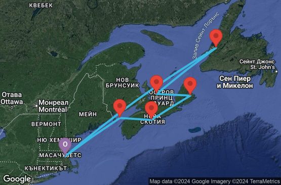 Маршрут на круиз 7 дни Канада и Ню Инглънд от Бостън - JAHJ07CNNBOSBOS