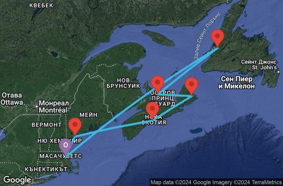 Маршрут на круиз 7 дни Канада и Ню Инглънд от Бостън - JANE07CNNBOSBOS