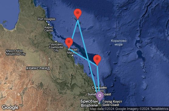 Маршрут на круиз 6 дни Австралия - 06K029