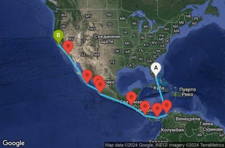 Маршрут на круиз 17 дни Круизен преход през Панамския канал - ENPA17CNNMIASFO