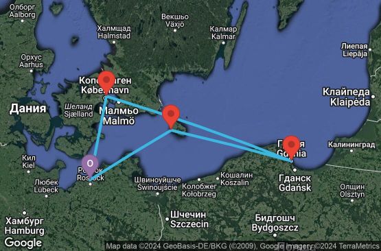 Маршрут на круиз 28 дни Германия, Дания, Полша - UT94