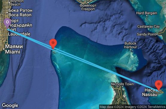 Маршрут на круиз 3 дни САЩ, Бахамските острови - 3BH115