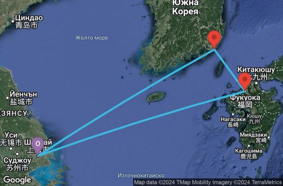 Маршрут на круиз 5 дни Китай, Япония - 05I933