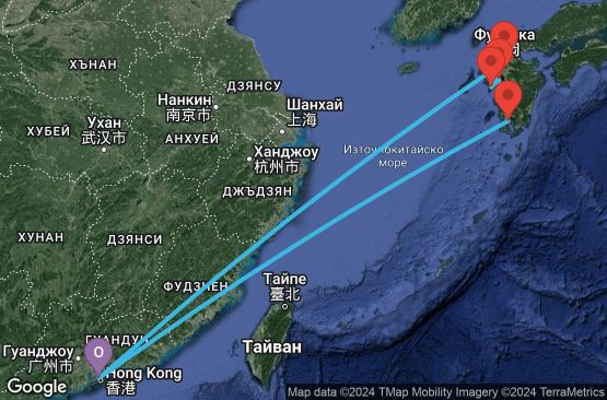 Маршрут на круиз 9 дни Хонг Конг, Япония - 09I917