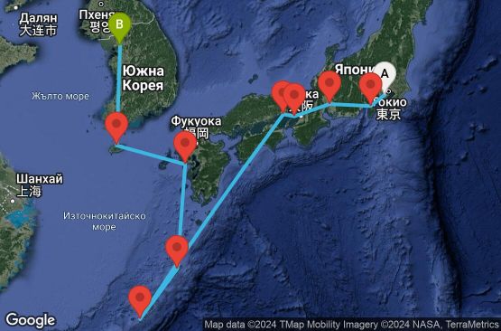 Маршрут на круиз 10 дни Япония - SPIA10CNNYOKINC