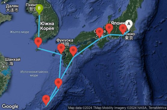 Маршрут на круиз 11 дни Япония - SPIA11CNNTOKINC