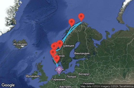 Маршрут на круиз 12 дни Германия, Норвегия - UTPJ