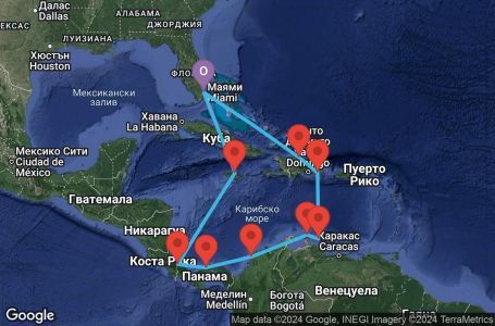 Маршрут на круиз 14 дни Кариби - JADE14CNNMIAMIA