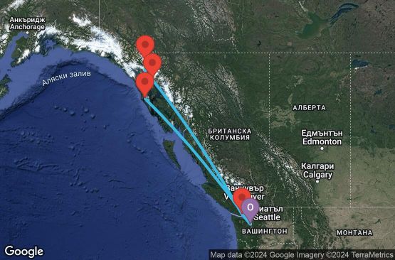 Маршрут на круиз 7 дни Аляска - 07A372