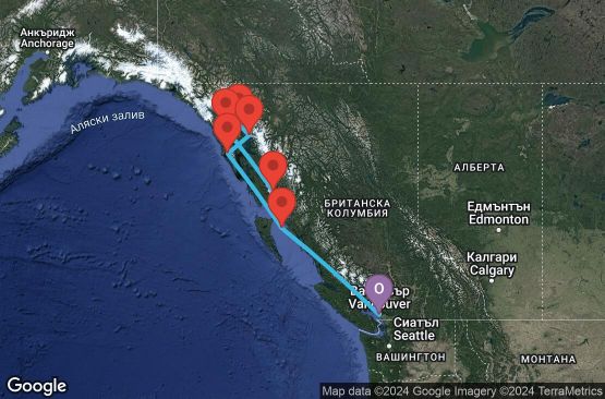 Маршрут на круиз 7 дни Аляска - 07A388