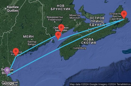 Маршрут на круиз 7 дни САЩ, Канада - 07N076