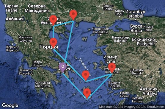 Маршрут на круиз 9 дни Гърция, Турция - 09M313