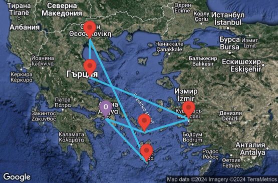Маршрут на круиз 7 дни Гърция, Турция - 07M793