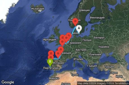 Маршрут на круиз 11 дни от Копенхаген до Лисабон - SKYE11CNNCPHLIS