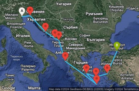 Маршрут на круиз 10 дни от Венеция до Истанбул - SKYE10CNNVCEIST