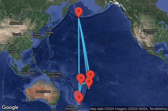 Маршрут на круиз 13 дни Нова Зеландия, Фиджи, Самоа, Американска Самоа - 13K059