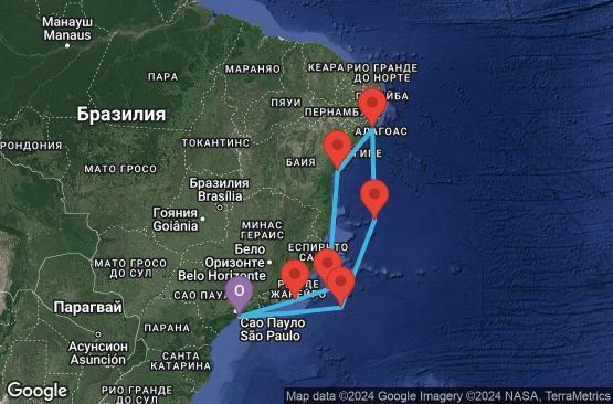 Маршрут на круиз 7 дни Бразилия - UTZN