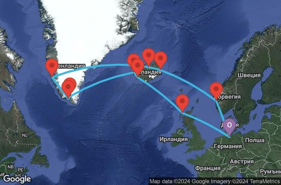 Маршрут на круиз 22 дни из Полярна Европа - HAM22A05
