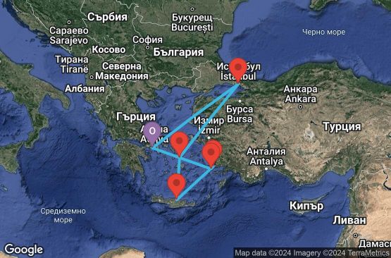 Маршрут на круиз 7 дни Гърция, Турция - ATH07A0L