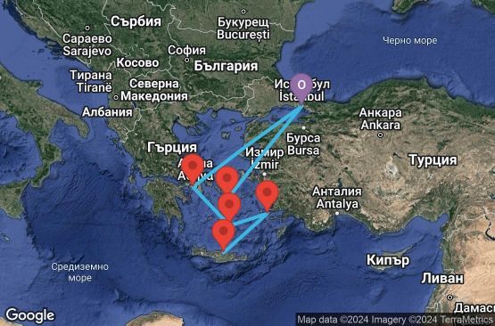 Маршрут на круиз 7 дни Турция, Гърция - IST07A0V