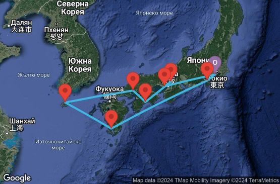 Маршрут на круиз 12 дни Япония, Южна Корея - 12I132