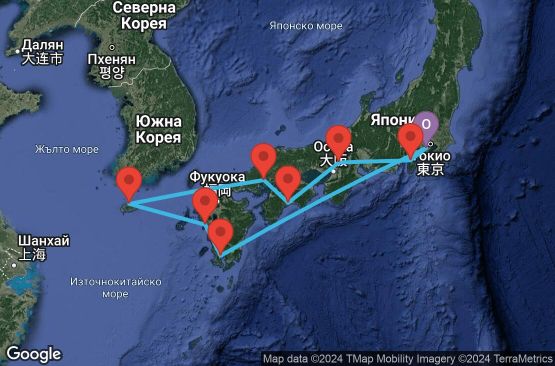 Маршрут на круиз 12 дни Япония, Южна Корея - 12I159