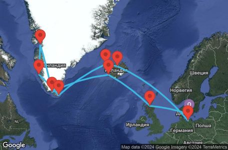 Маршрут на круиз 21 дни Исландия и Гренландия от Дания - UURV