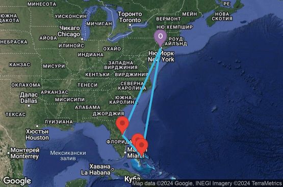 Маршрут на круиз 7 дни САЩ, Бахамските острови - 7BH136