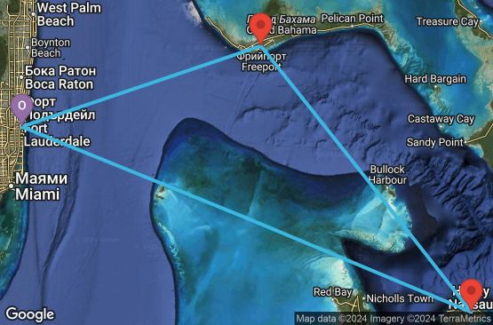 Маршрут на круиз 3 дни САЩ, Бахамските острови - 3BH147