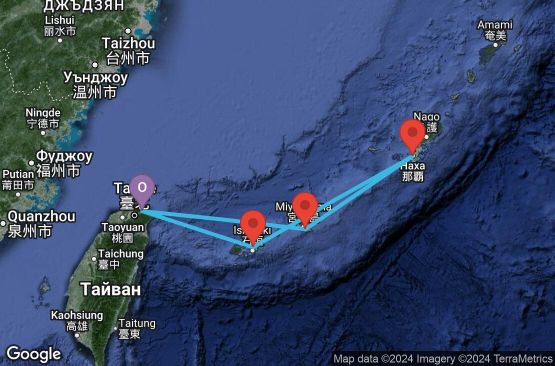 Маршрут на круиз 5 дни Тайван, Япония - UV3Z