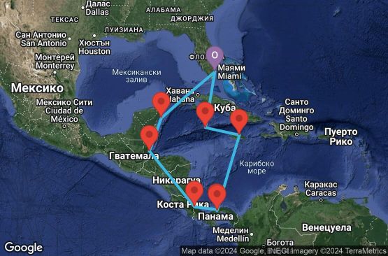 Маршрут на круиз 11 дни От Източното до Западното крайбрежие през Панамския канал - PRPC11CNNMIAMIA