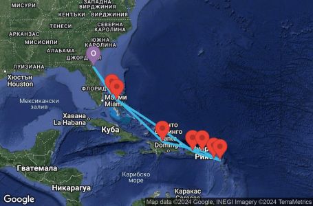 Маршрут на круиз 11 дни Кариби - GMCR11CNNJAXJAX