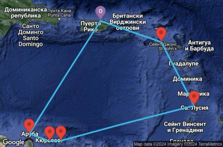 Маршрут на круиз 7 дни Южни Кариби от Пуерто Рико - EPSJ07CNNSJUSJU