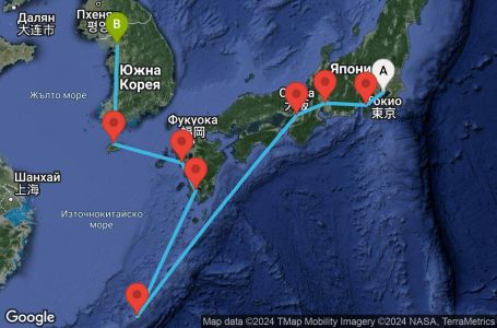 Маршрут на круиз 11 дни Япония - SUN11CNNTOKINC