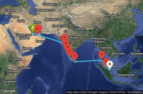 Маршрут на круиз Asia - Middle East (SIN/DOH) - SKY14CNNSINDOH