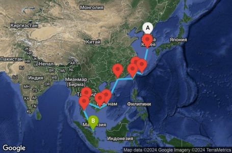 Маршрут на круиз 16 дни Югоизточна Азия - SKY16CNNINCSIN