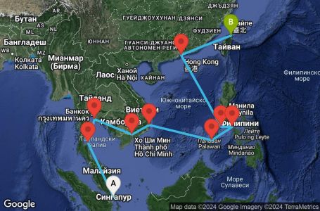 Маршрут на круиз 15 дни Югоизточна Азия - SUNA15CNNSINKEE