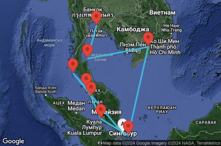 Маршрут на круиз 12 дни Югоизточна Азия - SUAS12CNNSINLCH