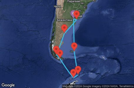 Маршрут на круиз 14 дни Южна Америка от Буенос Айрес - STRS14CNNBUEBUE
