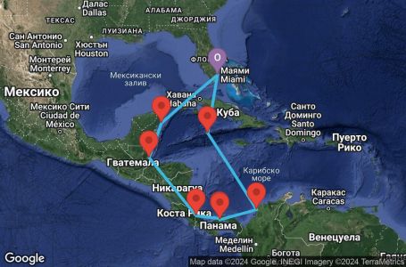 Маршрут на круиз 11 дни От Източното до Западното крайбрежие през Панамския канал - JADE11CNNMIAMIA