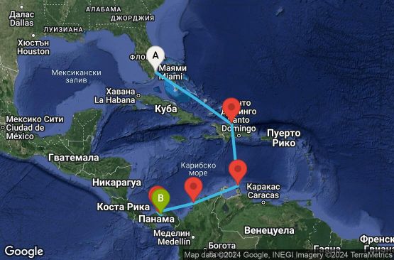 Маршрут на круиз 9 дни От Източното до Западното крайбрежие през Панамския канал - JADE09CNNMIAFAM