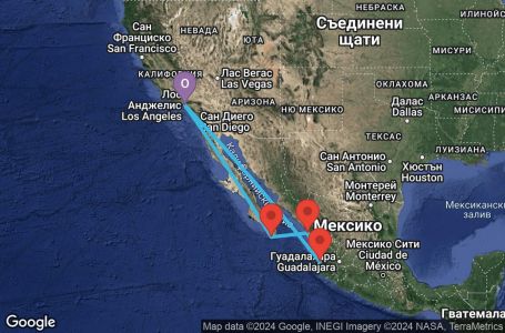 Маршрут на круиз 7 дни Мексиканска ривиера от Лос Анжелис - ENCO07CNNLAXLAX