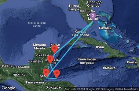 Маршрут на круиз 7 дни Западни Кариби от Маями - ENCB07CNNMIAMIA